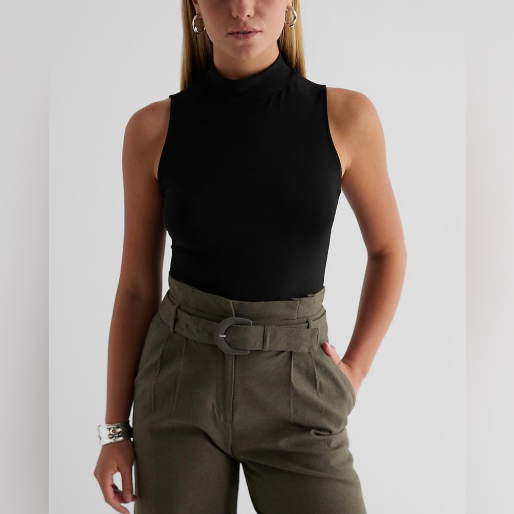 Express Black Mock Neck Tank